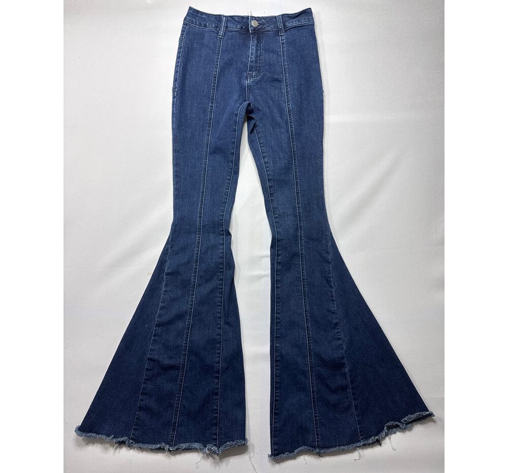 Saints‎ & Hearts Women's Suede Star Super Flare Blue Jeans - Size S (25x34)